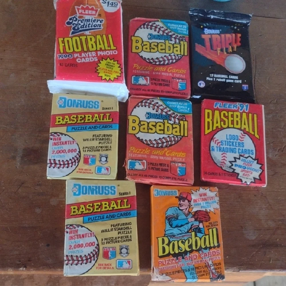 Vintage Baseball and Football Card Packs